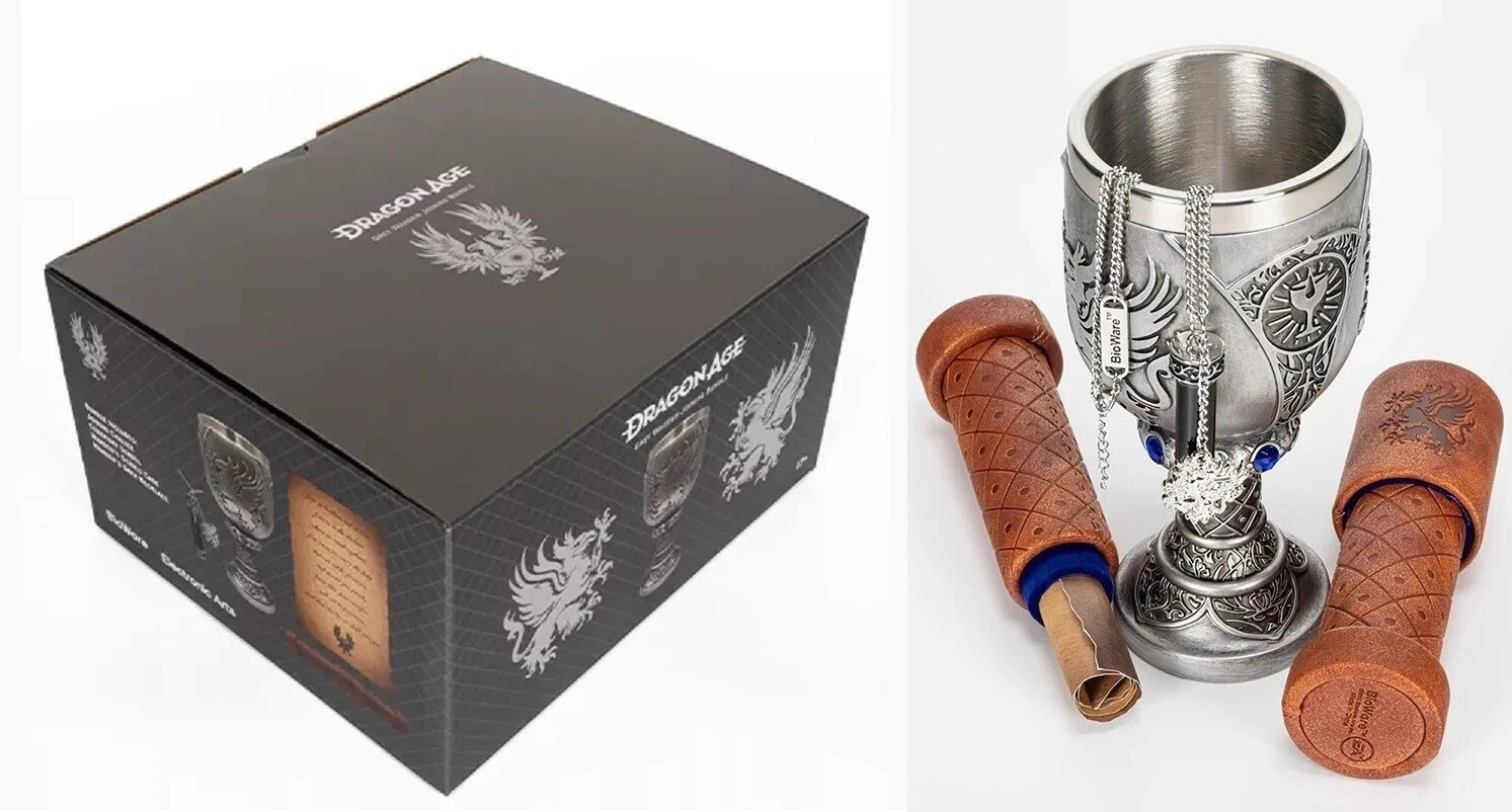 Dragon Age Grey Warden Joining Chalice Cup Letter Case Necklace Pendant Bundle