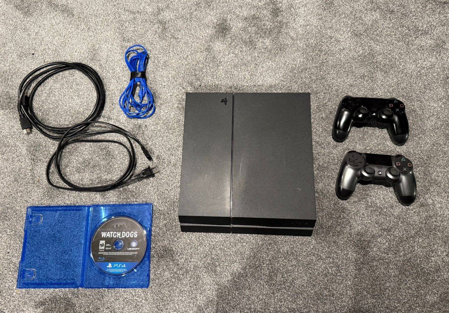 Sony PlayStation 4 PS4 500gb Console BUNDLE W/ 2 Controllers + Watchdogs Game
