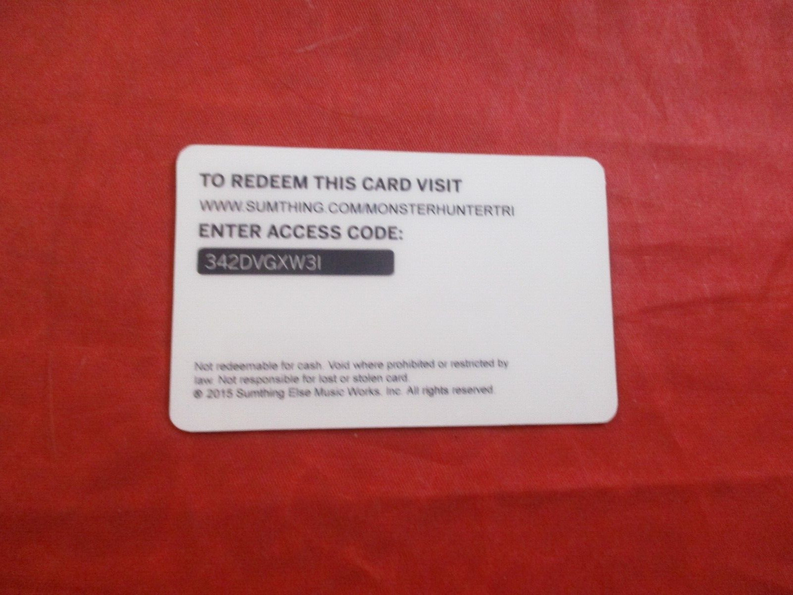 Monster Hunter 3 Original Soundtrack Capcom PAX Promotional Card (EXPIRED)