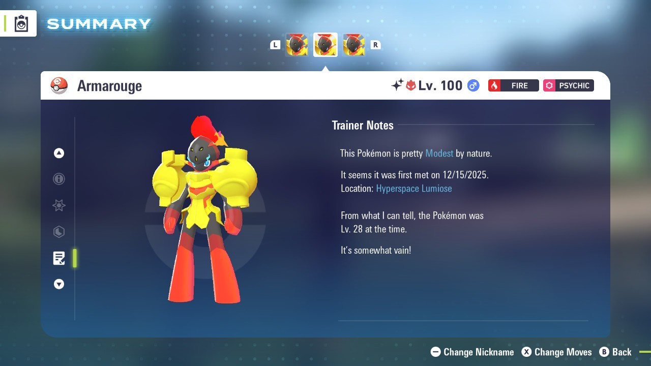 Shiny Alpha Armarouge – Pokémon Legends ZA (6IV, EV Trained, Battle-Ready)