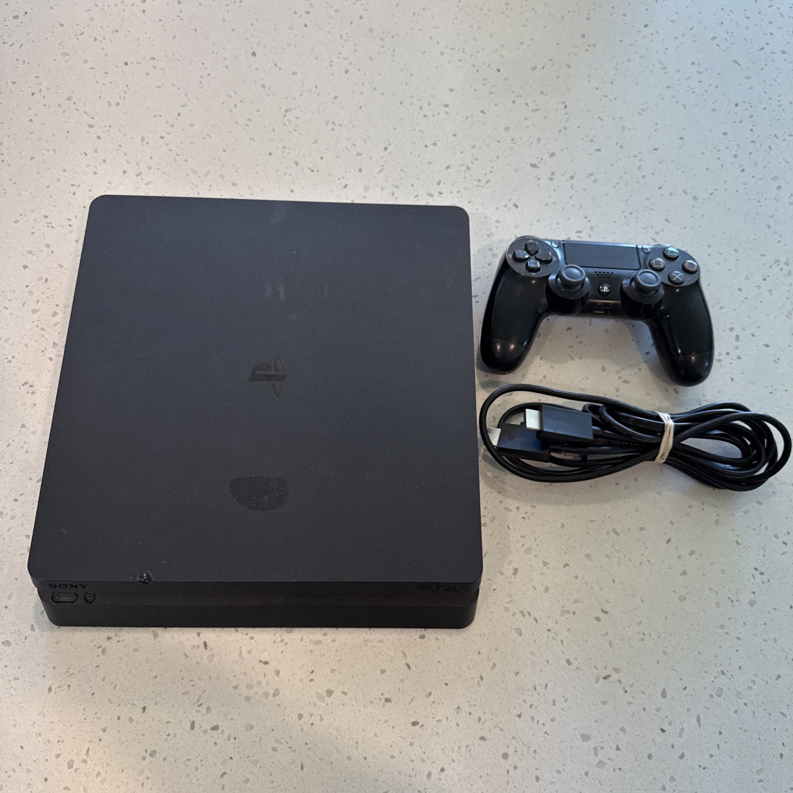 Sony PlayStation 4 PS4 Slim 1TB Console W/ Cables & Controller CUH-2215B, Black