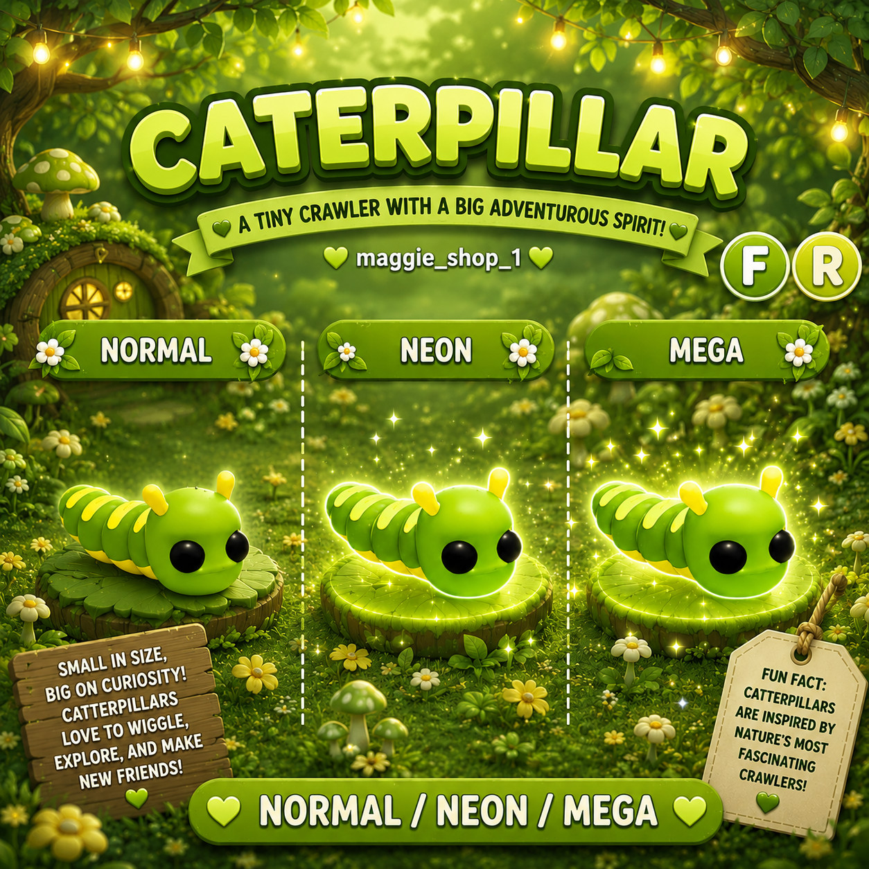 Catterpillar FR Normal/Neon /Mega ✨ Adopt From Me Today ✨ Top Picks