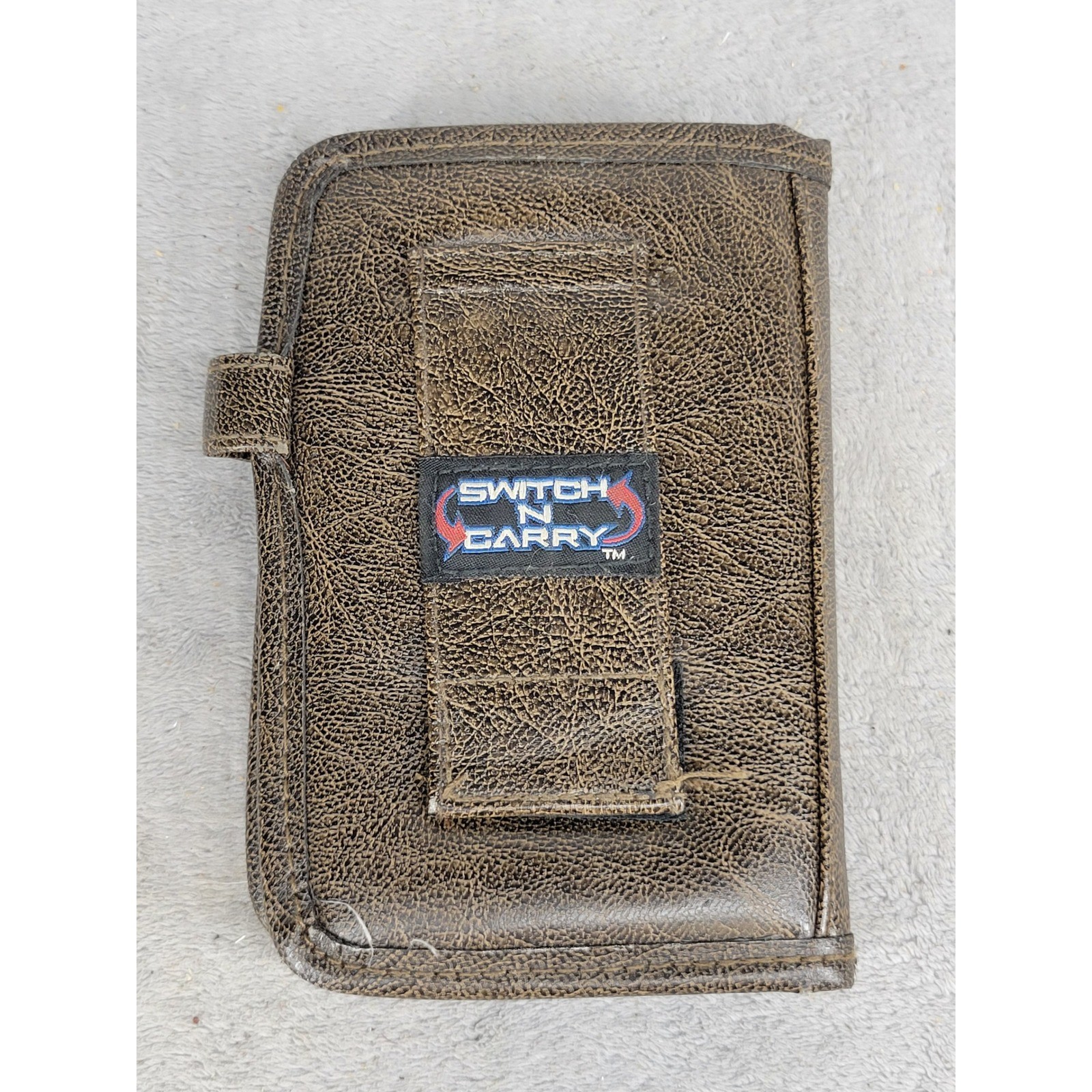 Nintendo DS Switch N Carry Case Brown Mario Luigi Embroidered Faux Leather Pouch