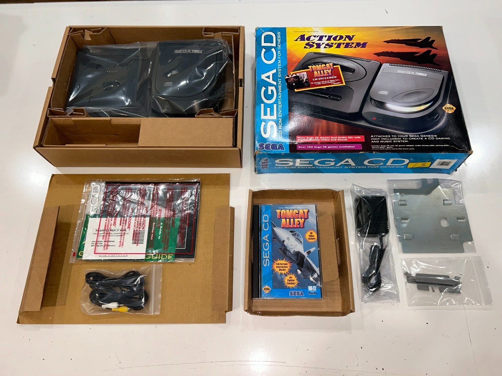 Sega CD Action System CIB 100% Complete in Box with Tomcat Alley Excellent #1