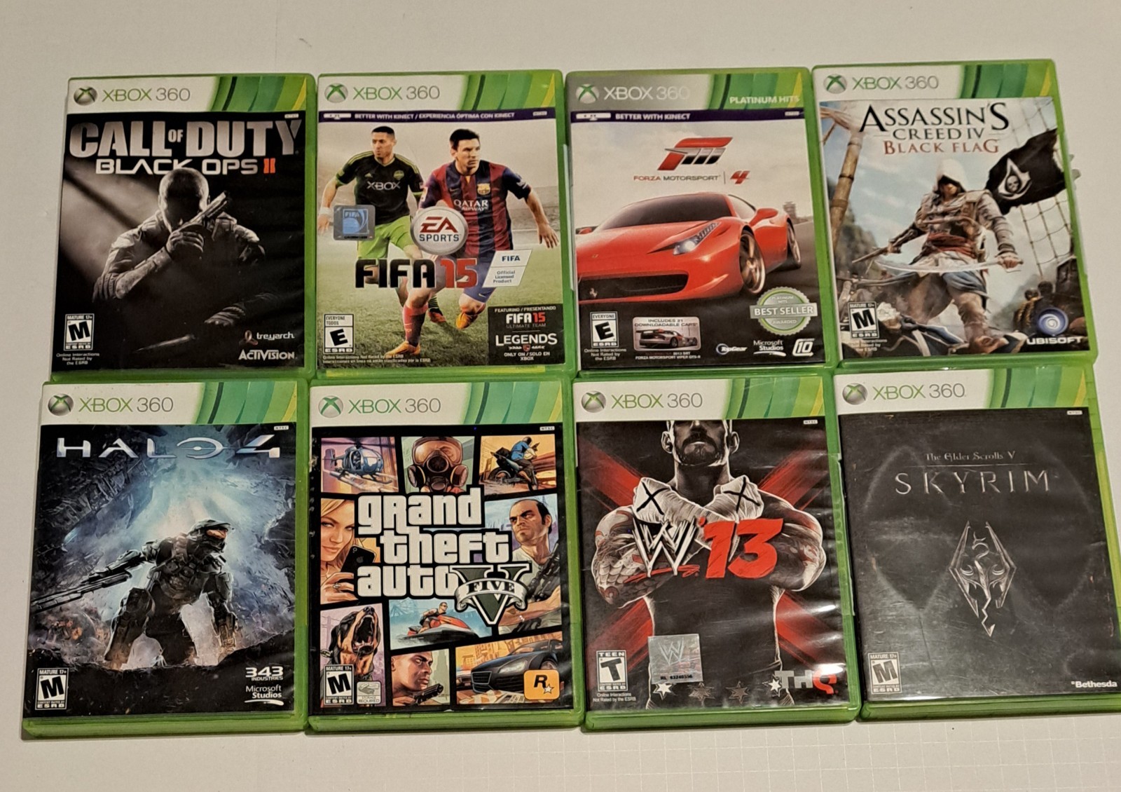Xbox 360 Elite 120GB Bundle W/ 8 Games Cables Tested Working *Read Description*