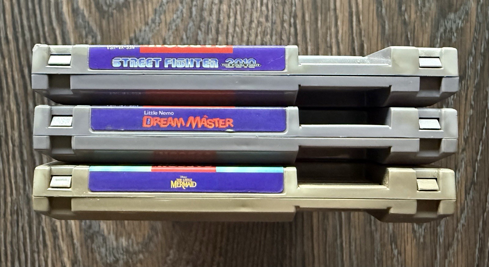 Nintendo NES Capcom Lot of 3! Street Fighter 2010 Nemo Little Mermaid CARTS ONLY