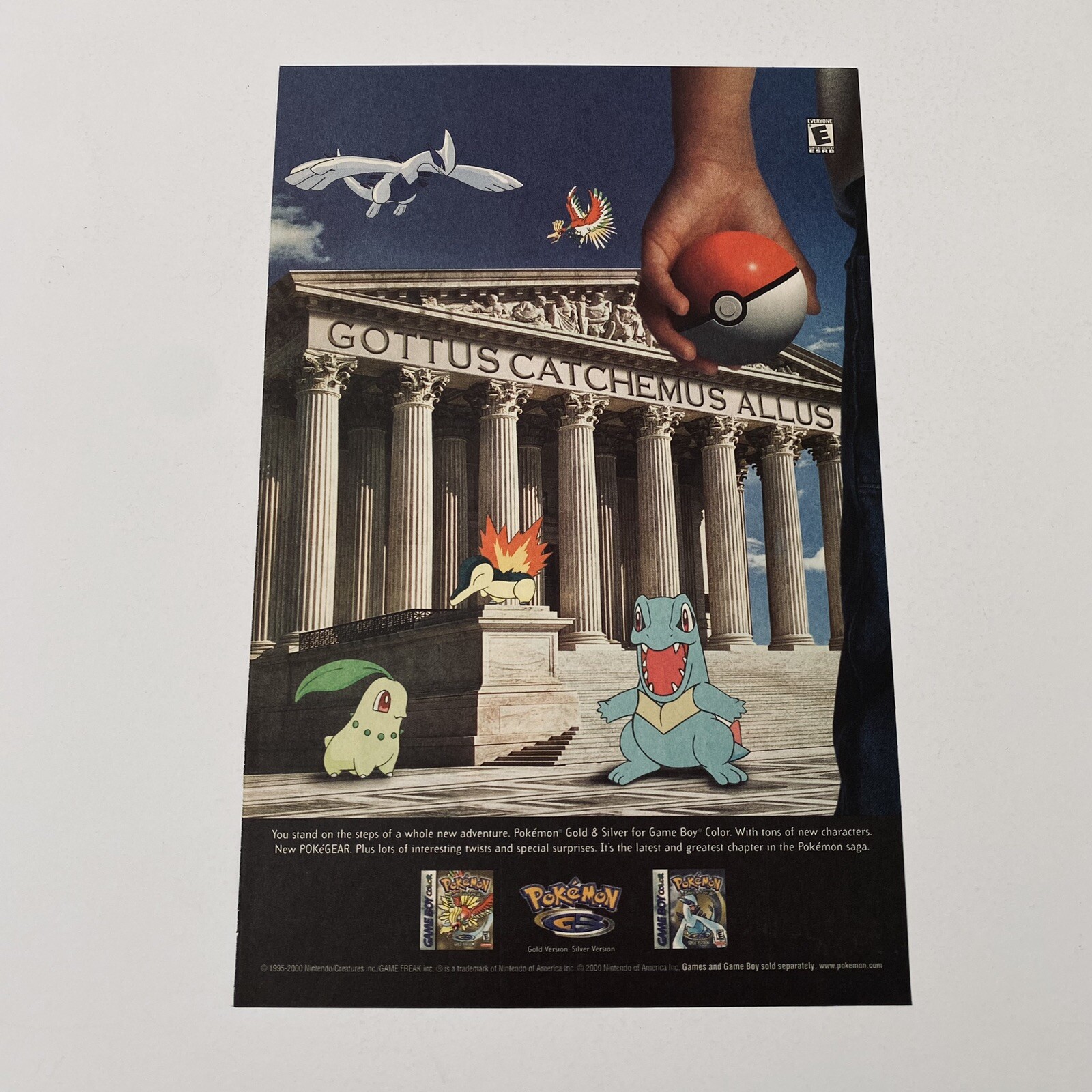 Pokémon Gold & Silver Game Boy Colour Nintendo Promo Poster 2000s Rare Print Ad