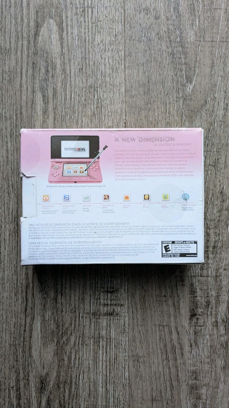 Nintendo 3DS Pink *BOX AND INSERTS ONLY* NO CONSOLE