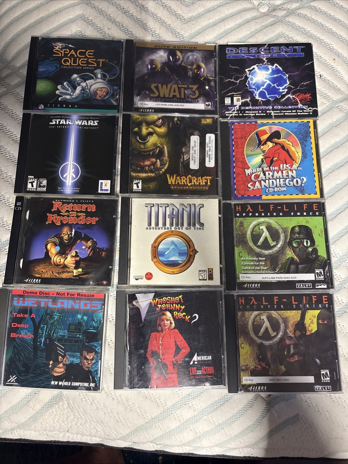Vintage PC Game Lot Windows 95 98 Sierra Johnny Rock Descent Swat