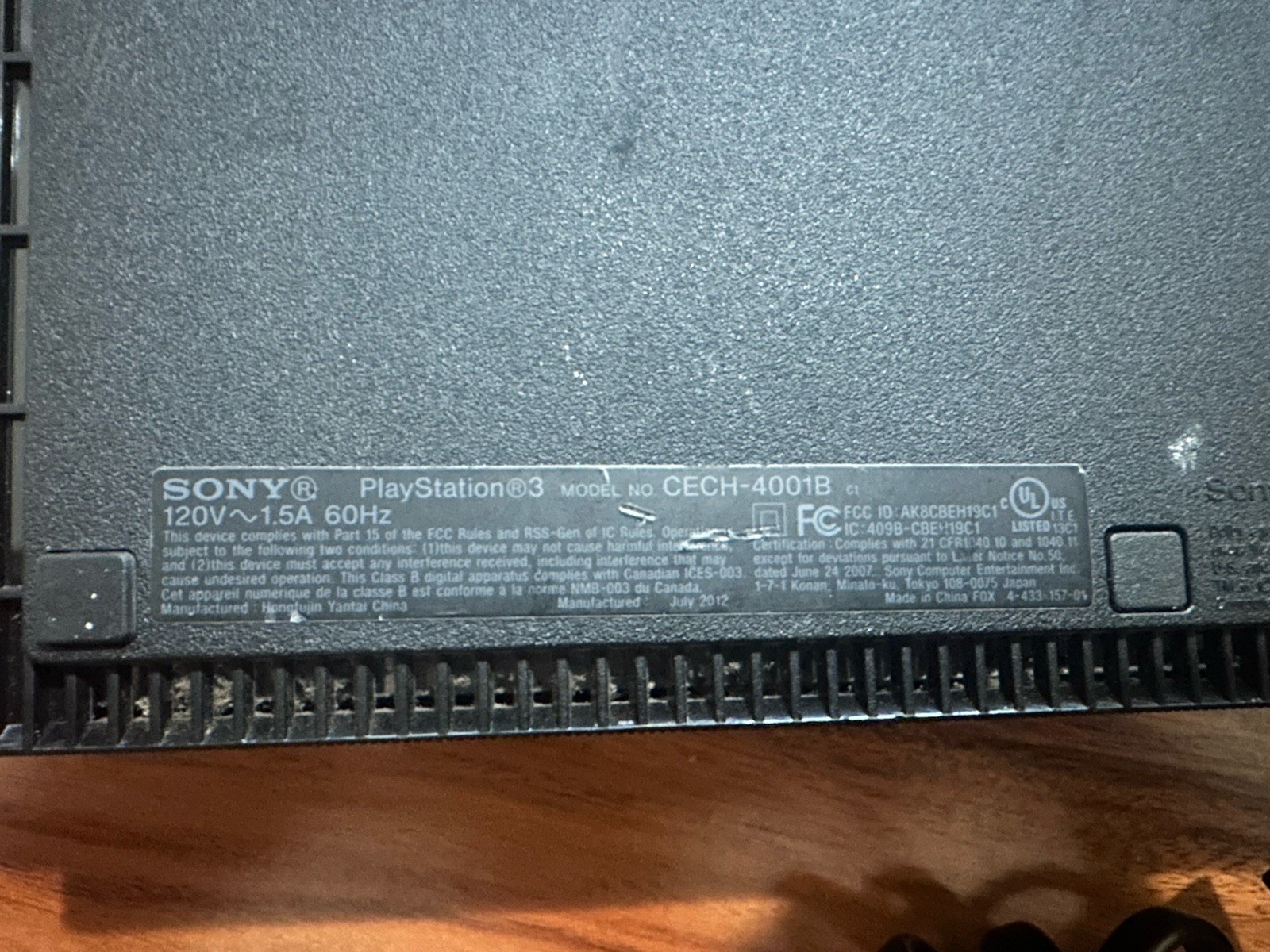 Sony PlayStation 3 Super Slim Console CECH-4001B Console & Cords Only. Tested!