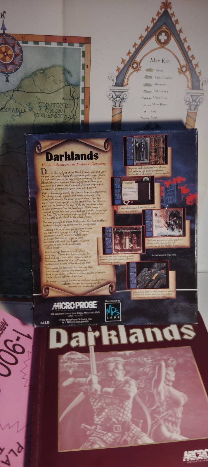Microprose Darklands Big Box PC Game 1992 3.5 Disc Complete with Manual and Map