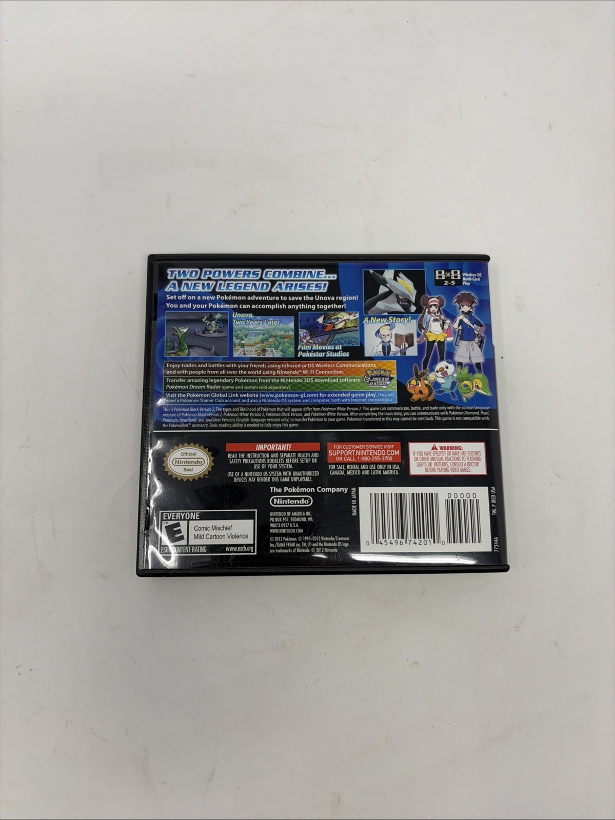 **NO GAME** NINTENDO DS POKEMON Black Version 2 Replacement Case ONLY GENUINE