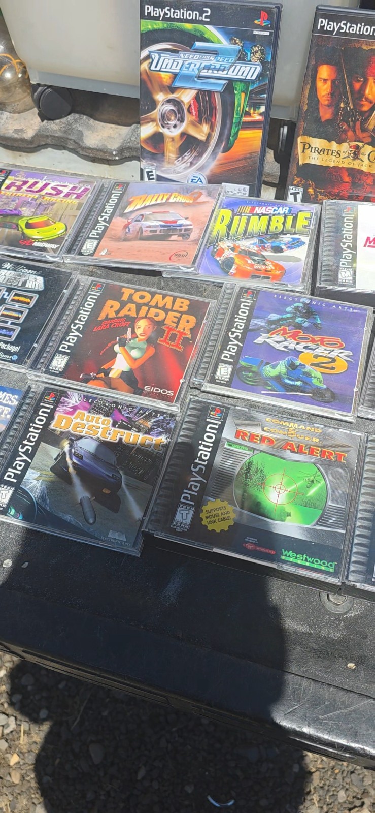 PlayStation Mixed Lot PS1/PS2 Games w/ Cases & Mega Memory Card EA Eidos