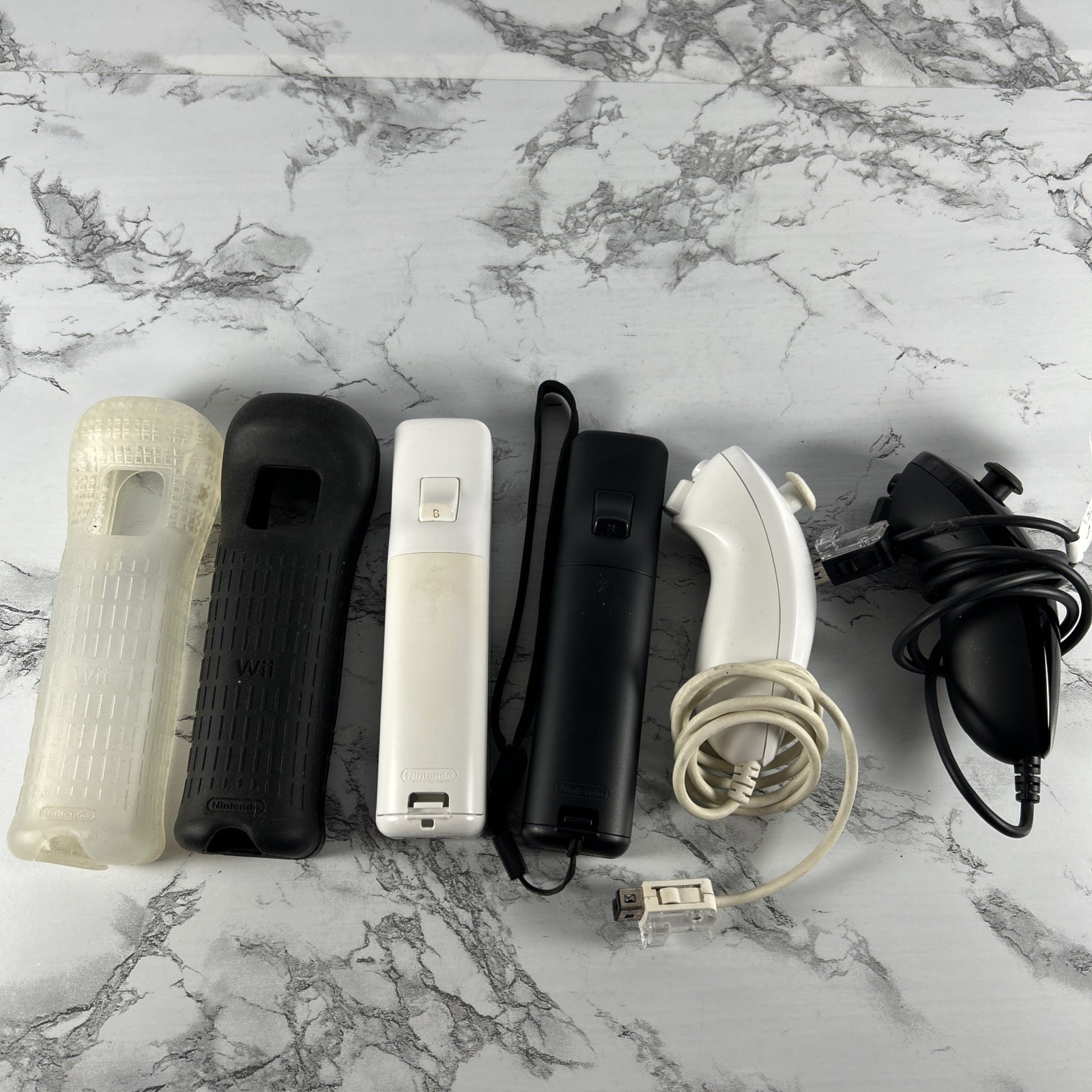 Nintendo Wii Console RVL 001 Lot 2 Wii Remotes, Wires, Wii Sports & More