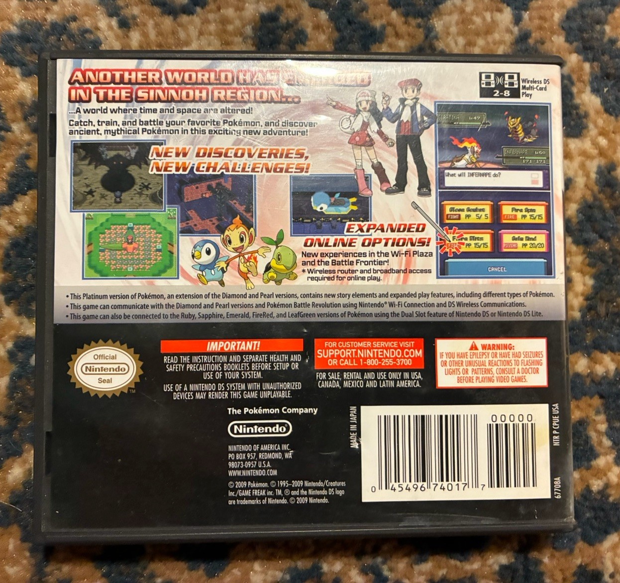 Pokemon Platinum Version (Nintendo DS) CIB – Complete In Box Authentic – TESTED