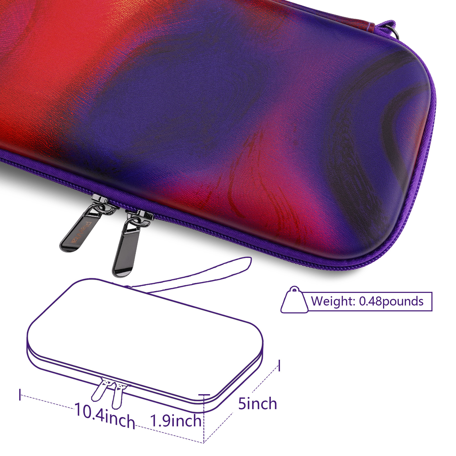 PlayVital Carrying Case for Nintendo Switch & Switch OLED Purple Red Swirl