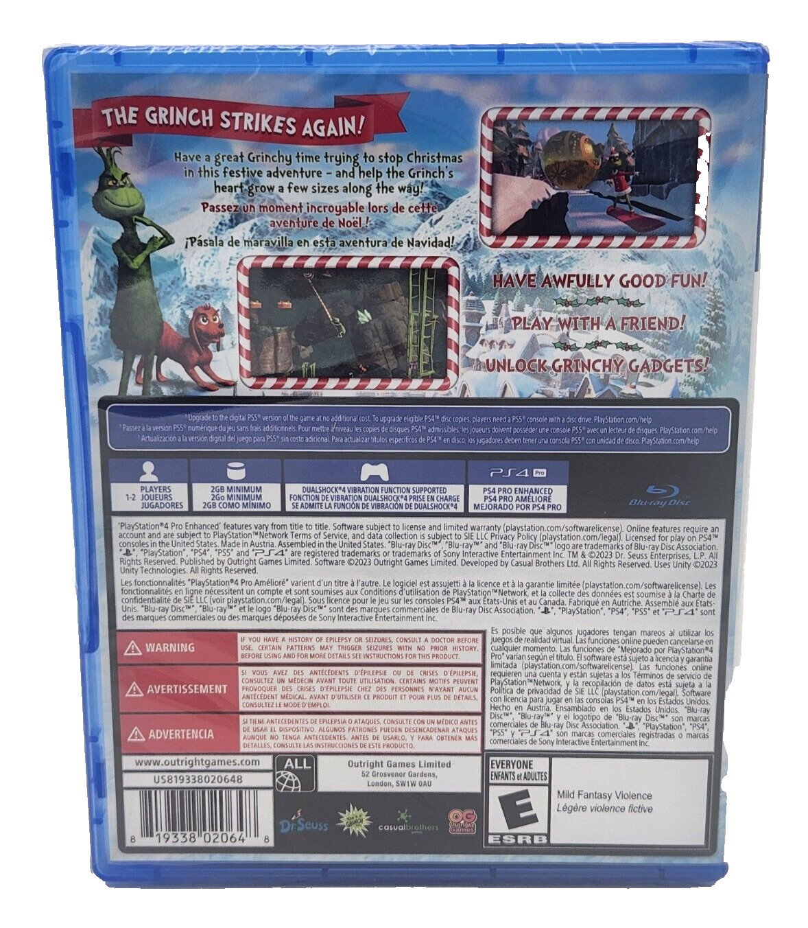 The Grinch Christmas Adventure PlayStation 4 PS4 – Brand New Factory Sealed US