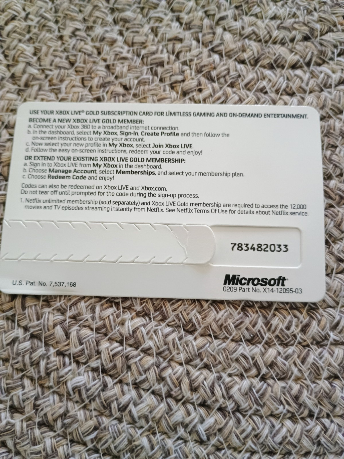Xbox 360 Xbox Live One Month Trial Card Unused Unused