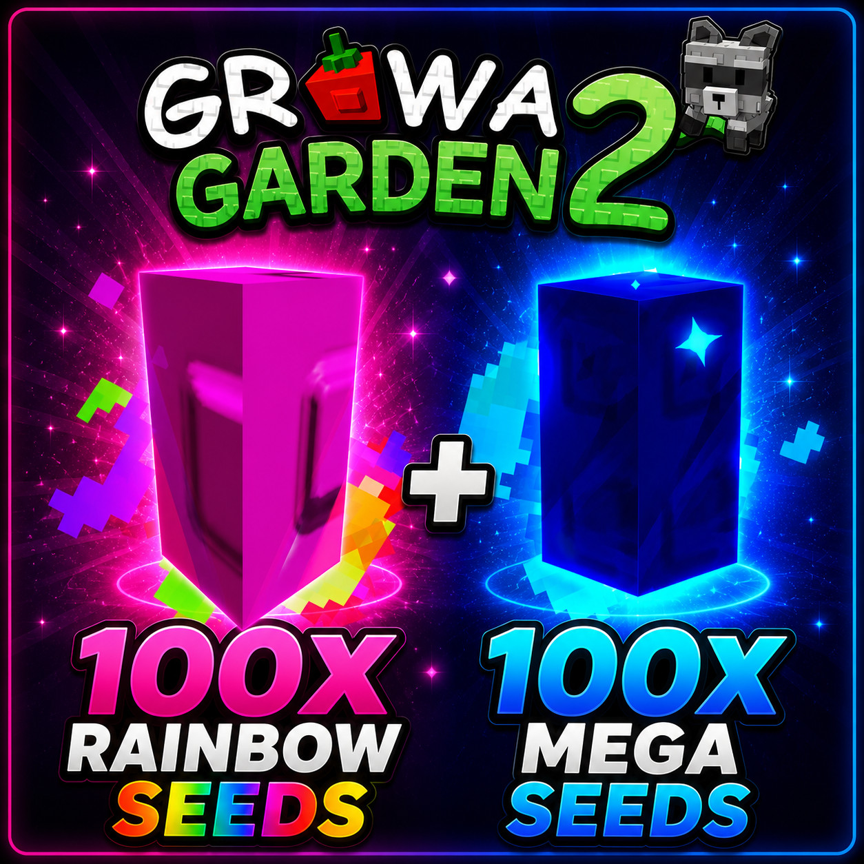100X Rainbow Seeds + 100X Mega Seeds | GROW A GARDEN 2 |CHEAPEST💸 FAST DELIVERY