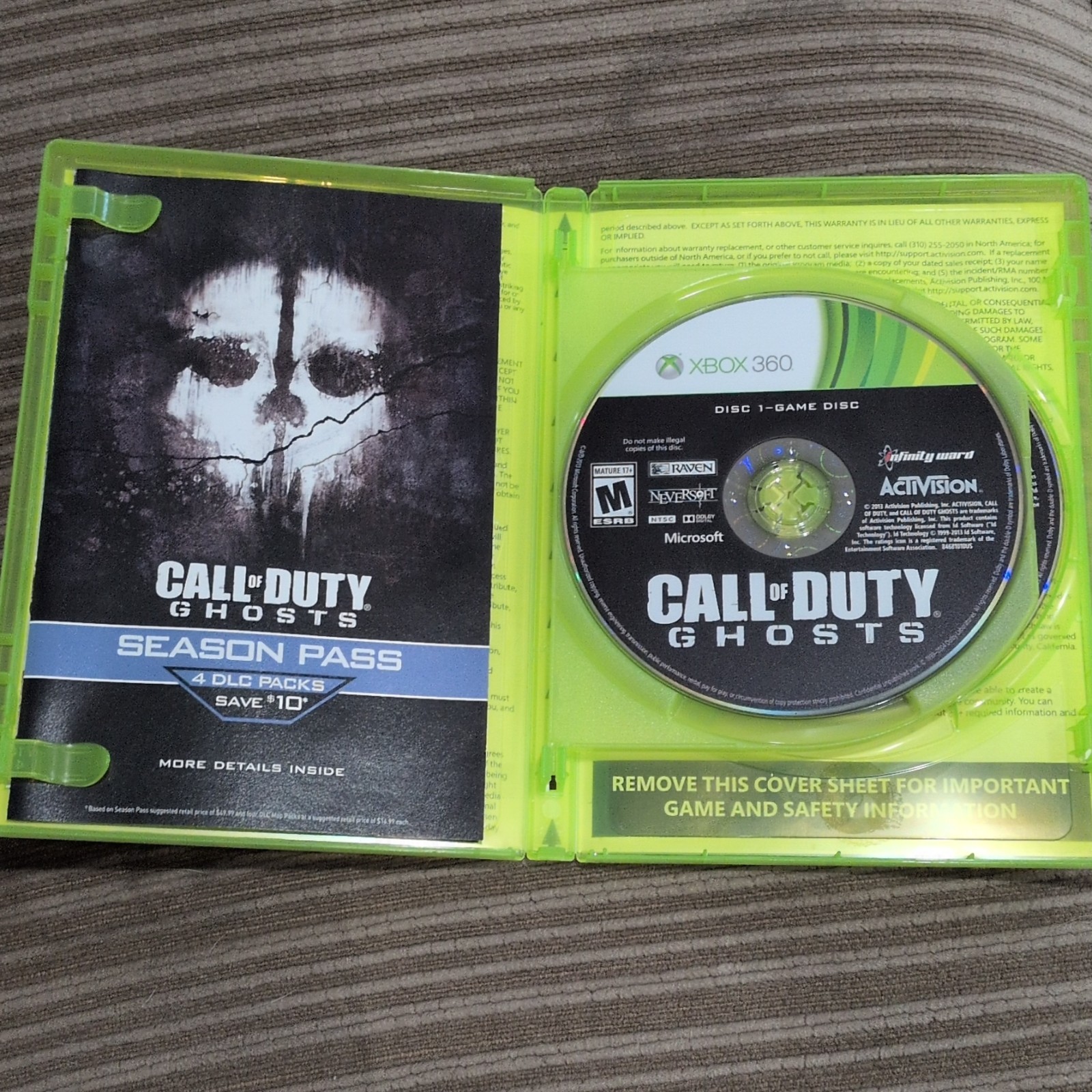 Call of Duty: Ghosts (Xbox 360, 2013) Complete w/ Manual – Tested Works
