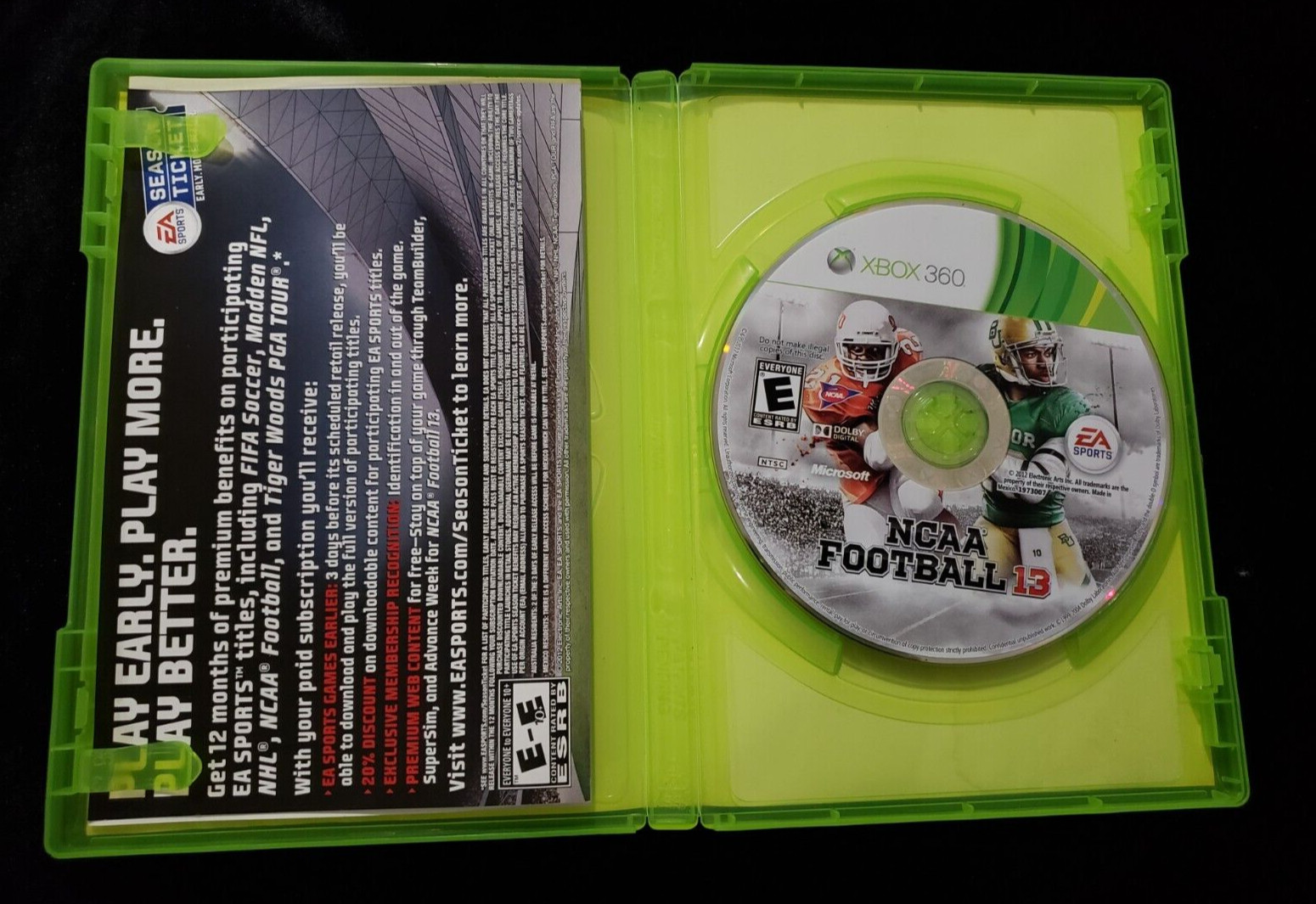 NCAA Football 13 (Xbox 360) Complete w/ Manual in Original Box CIB, TESTED!