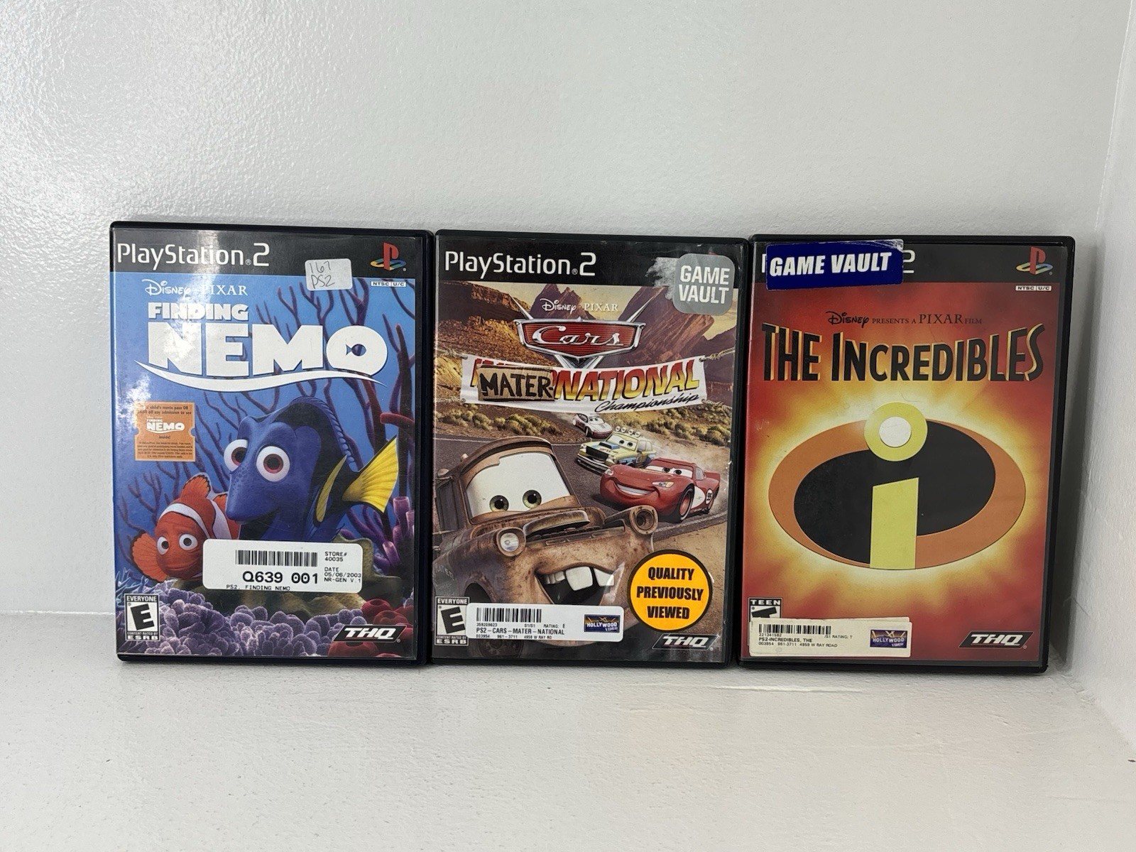 Disney PlayStation 2 Game Lot Finding Nemo, Cars Mater National, The Incredibles
