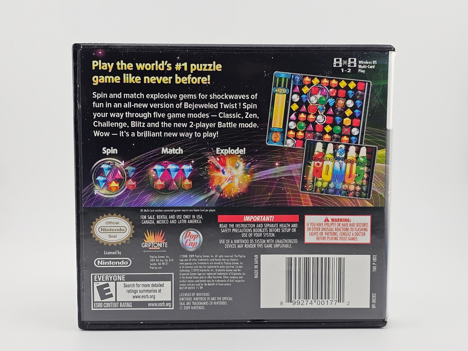 Nintendo DS Bejeweled Twist CIB Cleaned & Tested