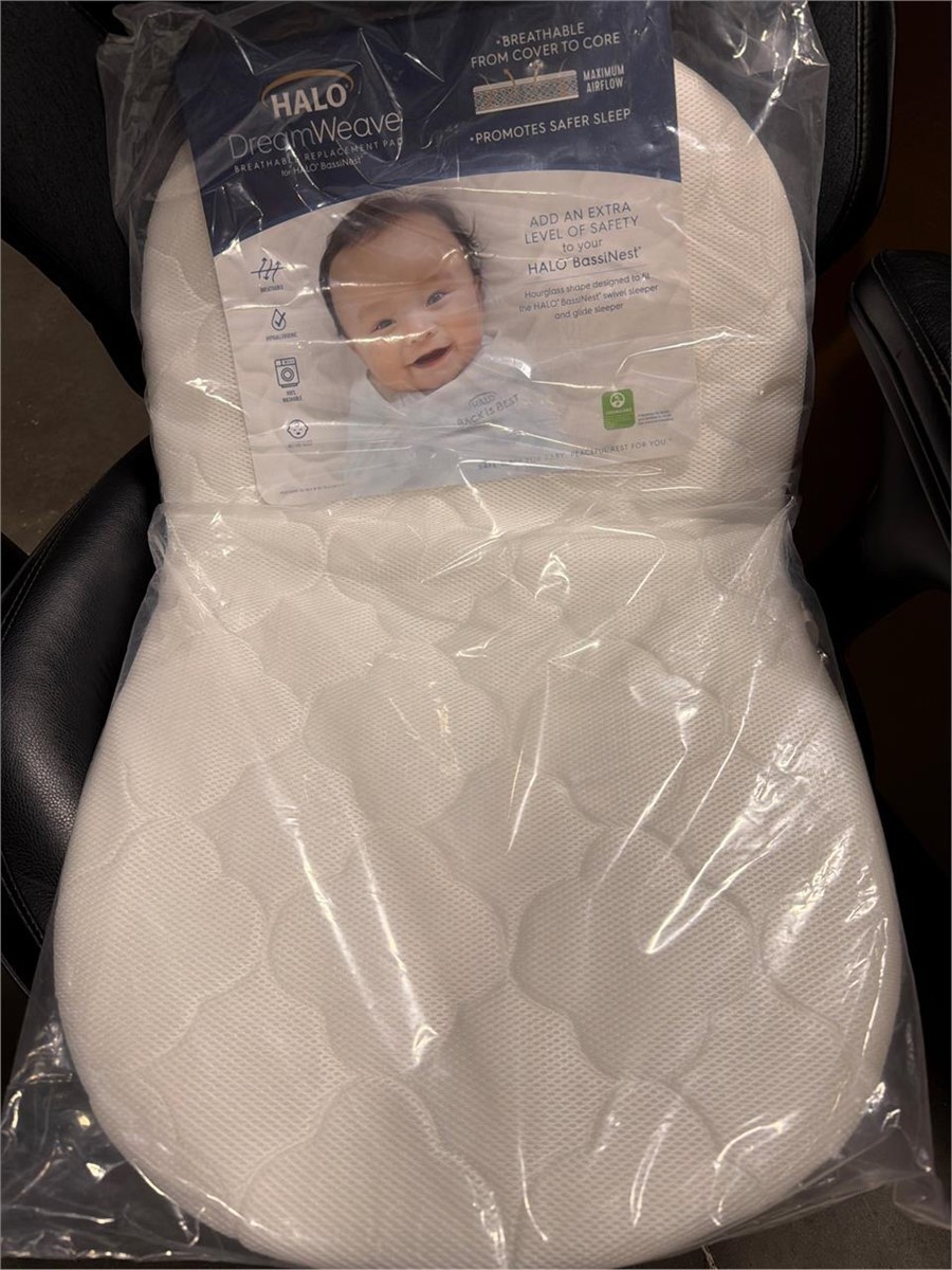 HALO DreamWeave Breathable Mesh BassiNest Pad – 100% Washable Cover and Co
