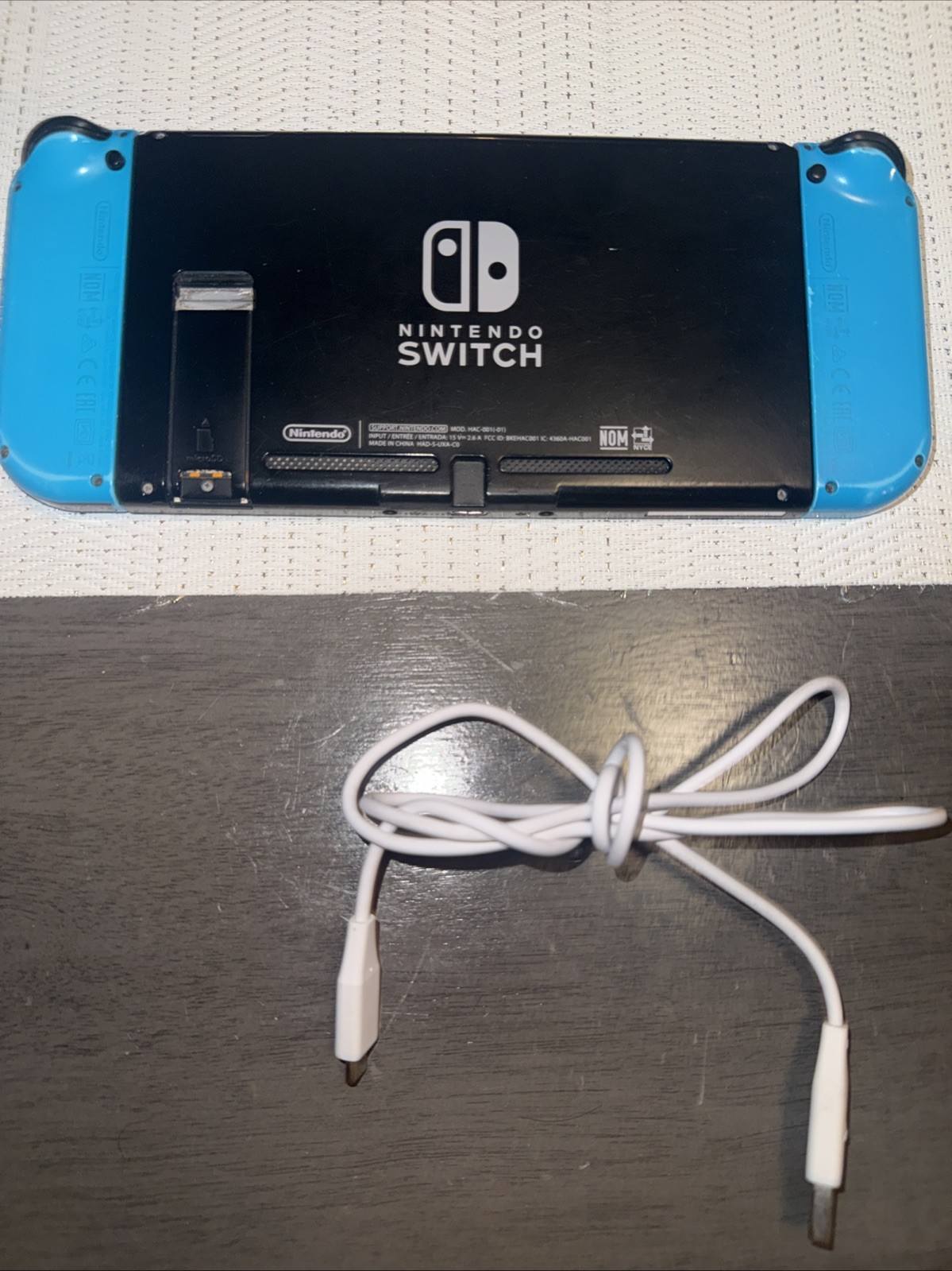Nintendo Switch HAC-001/01 Console W/ Blue Joy-Con Controllers With Cable