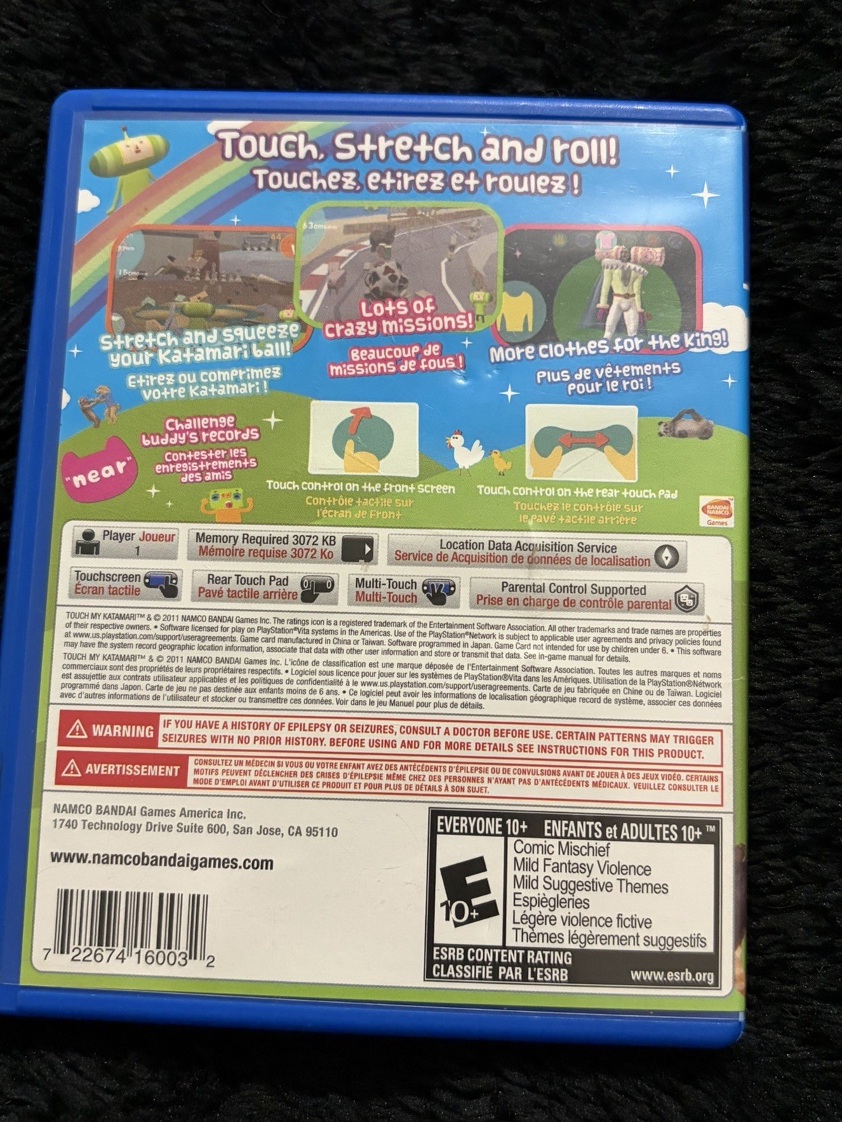 NAMCO BANDAI Touch My Katamari Sony PlayStation Vita PS Vita NTSC-U/C E10+ 2011