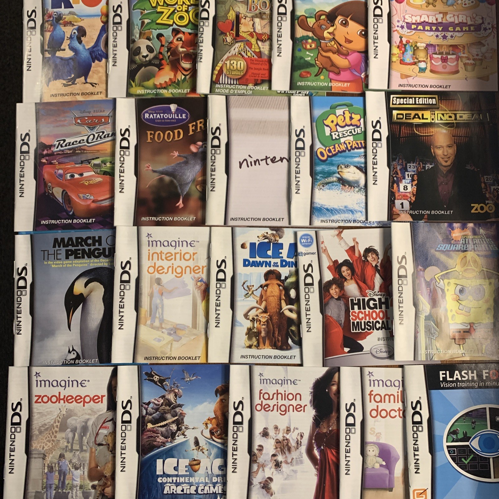 Bulk Lot of 30 / Nintendo DS / Manuals ONLY / ***No Games / Instruction Booklets