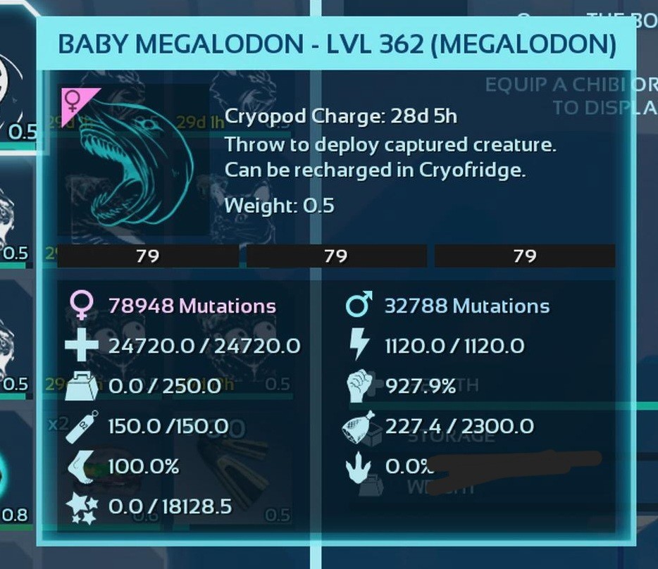NEW TOP MEGALODON BLACK ID79 BABY PAIR ARK ASCENDED PVE OFFICIAL PC/XBOX/PS5