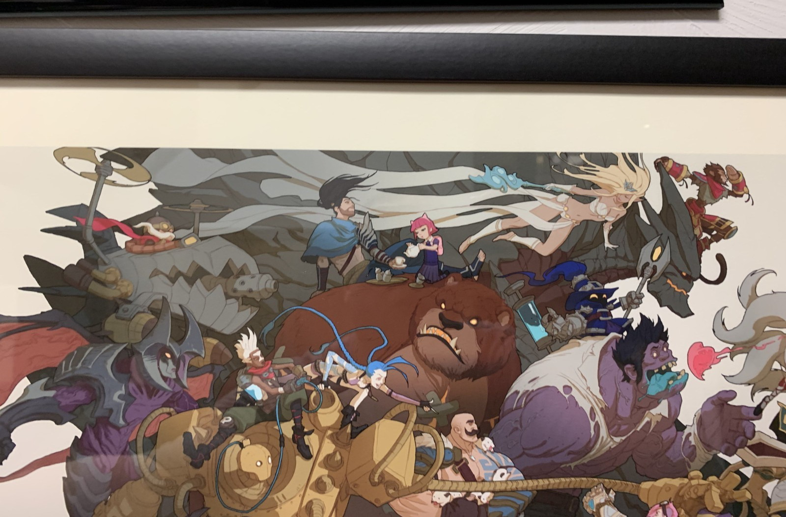 League Of Legends Champion Medley Giclee Art Print Framed Rare 16×28 (1/300)
