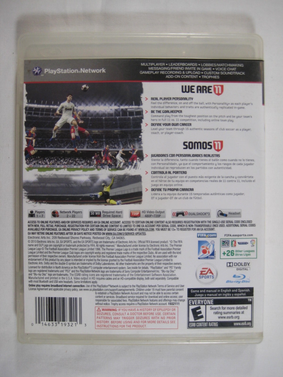 Fifa Soccer 11 PS3 Playstation game 2010 VG+ EA Sports