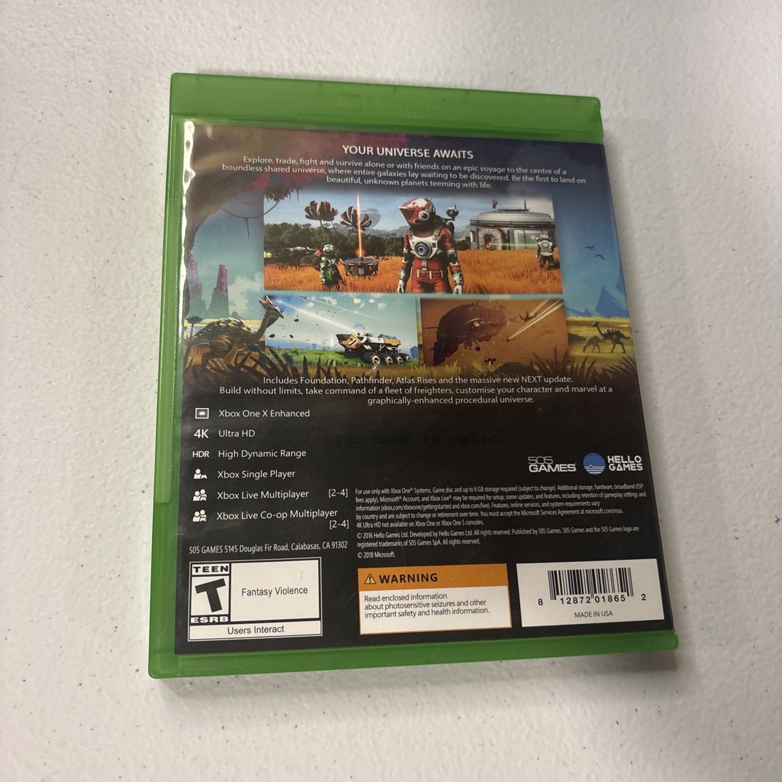 No Man’s Sky (Microsoft Xbox One 2018) Case And Artwork Only No Game No Disc