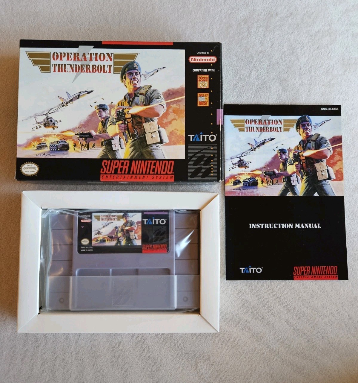 OPERATION THUNDERBOLT SNES SUPER NINTENDO COMPLETE IN BOX GREAT CONDITION!