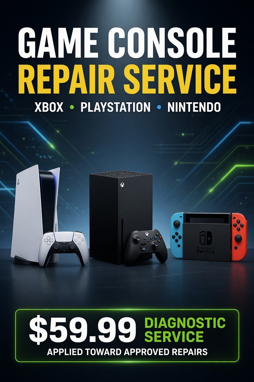 Modern Game Console Mail-In Repair Service / Xbox • PlayStation • Nintendo