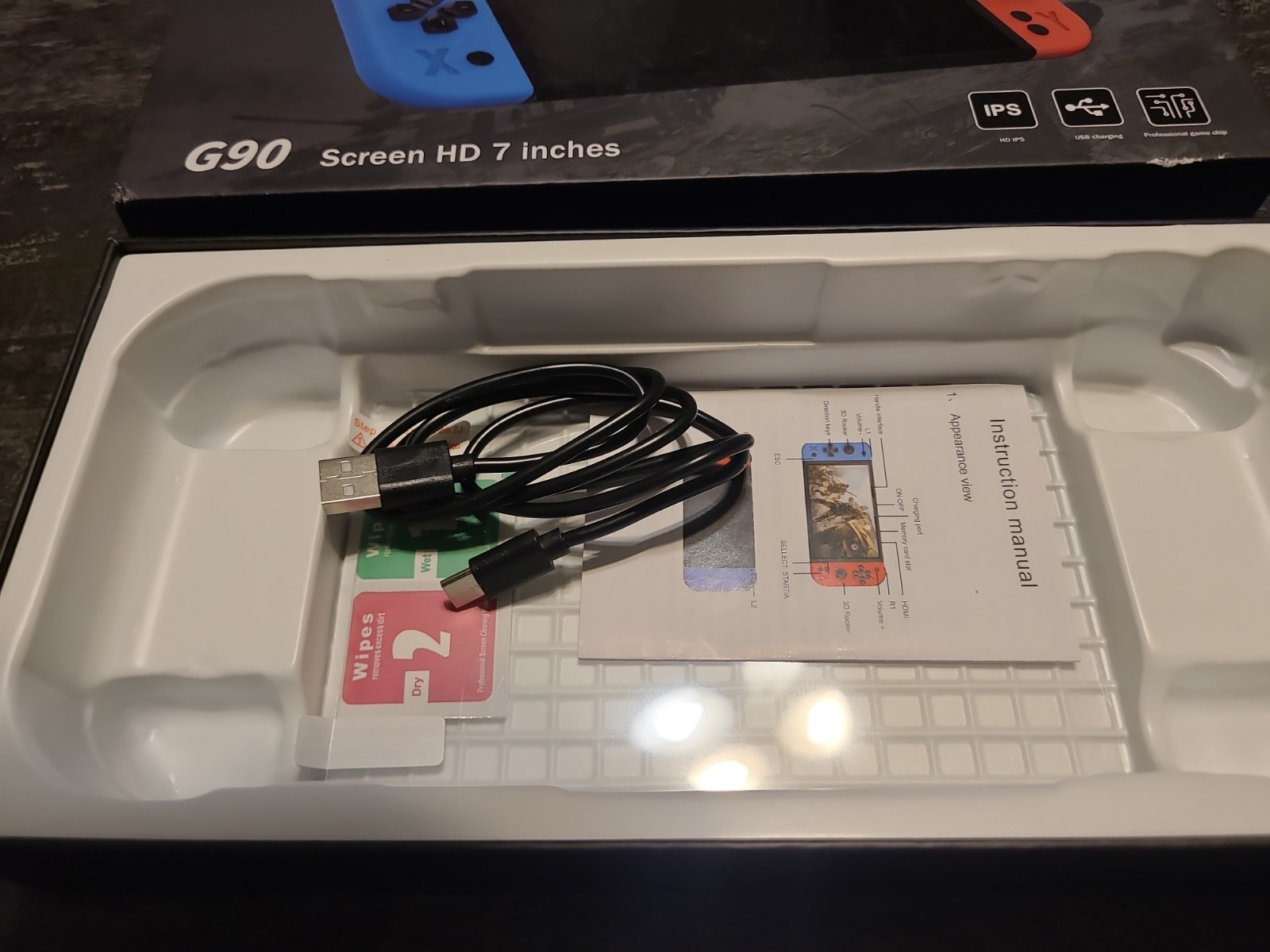 G90 Handheld System HD IPS Display 7 Inch Screen 64GB Black Blue Red