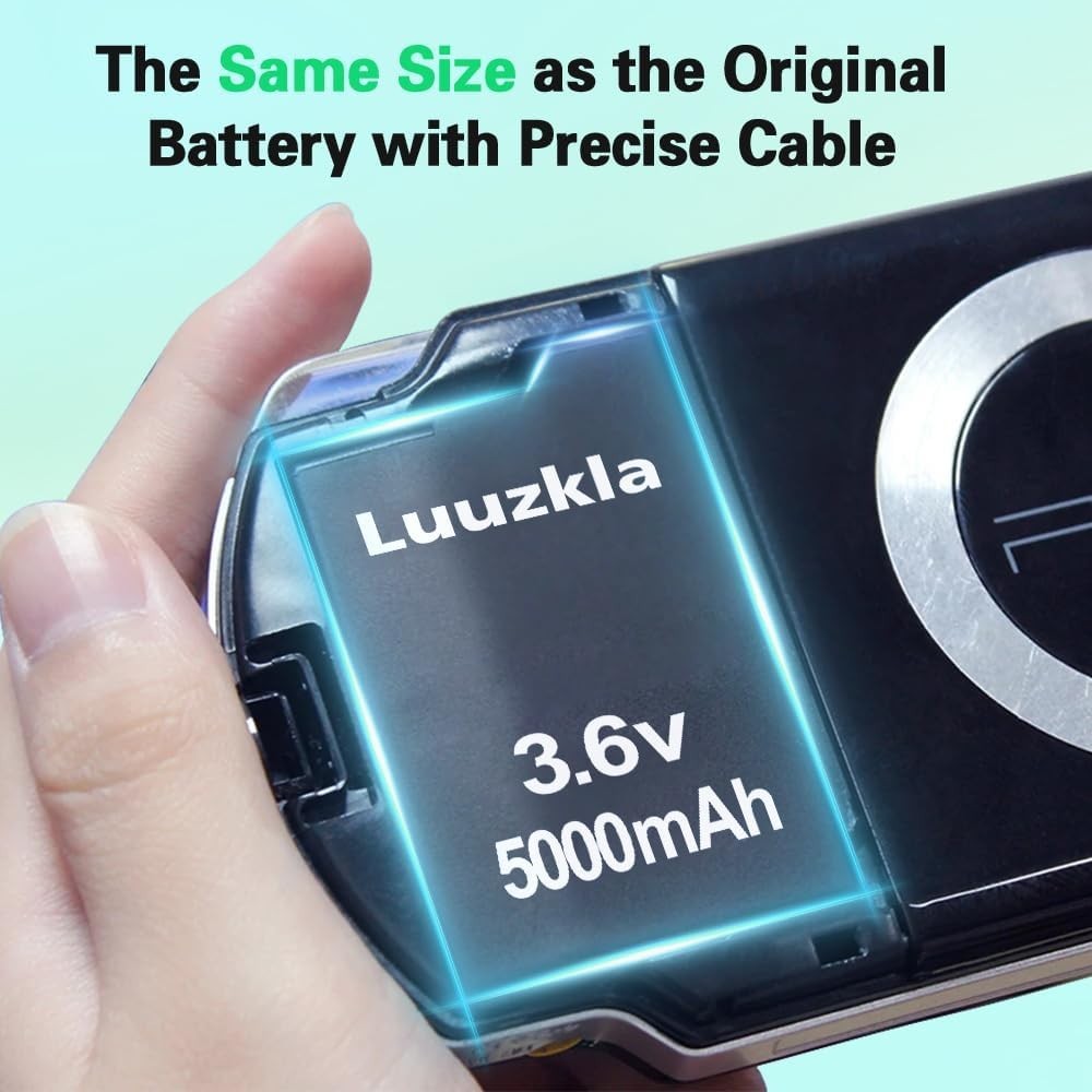 5000mAh Replacement Battery for PSP 2000/3000 with Safety Certifications