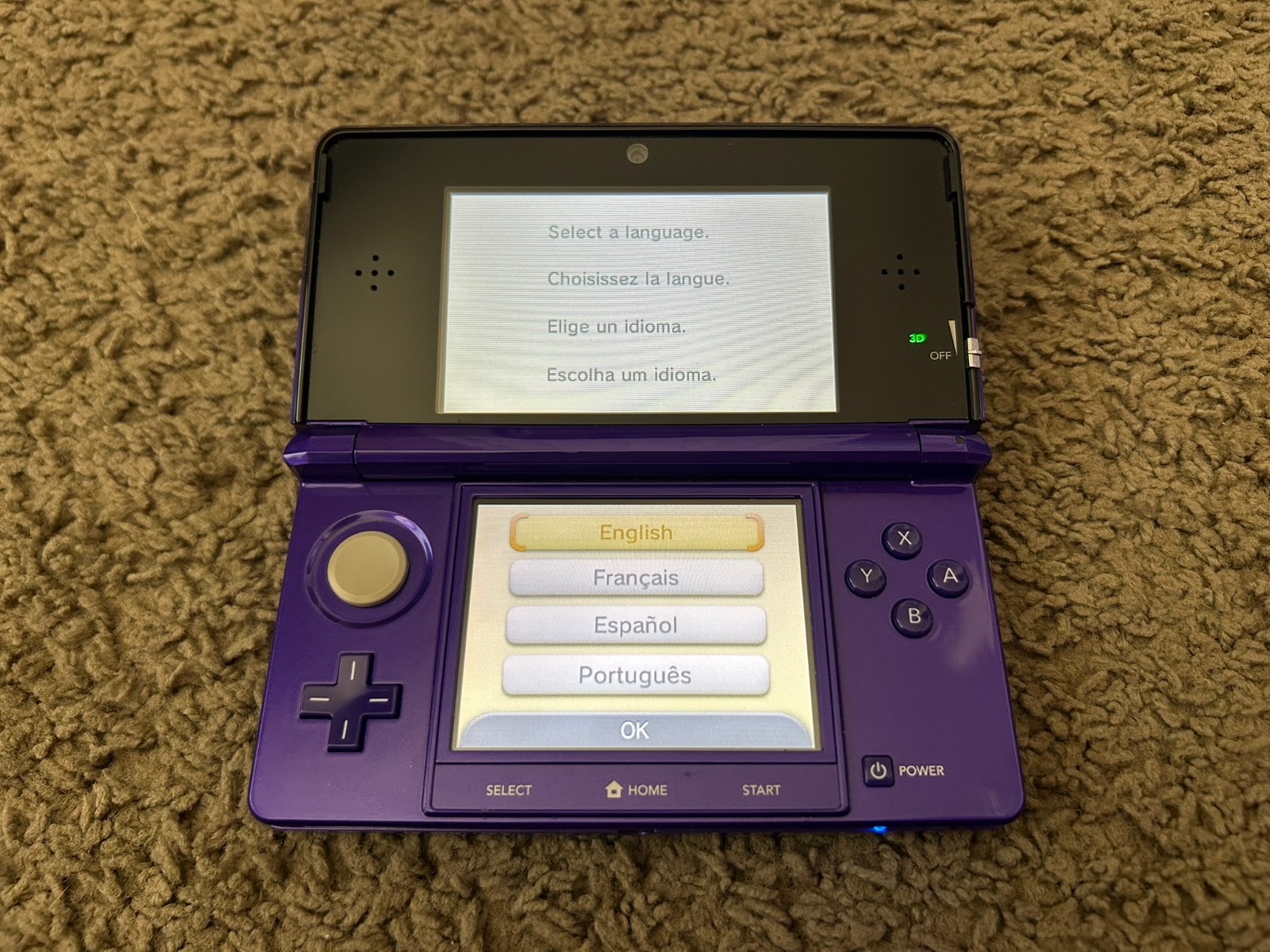 Nintendo 3DS Midnight Purple Handheld System Complete in Box Console