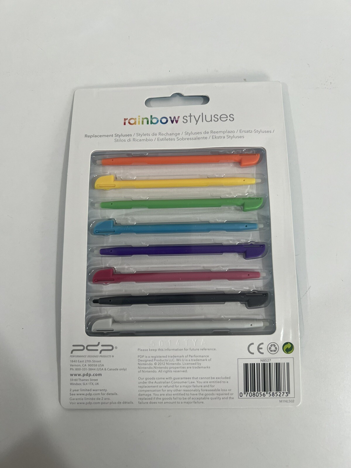 Nintendo Wii U Rainbow Styluses Set of 8 Brand New Factory Sealed Pack