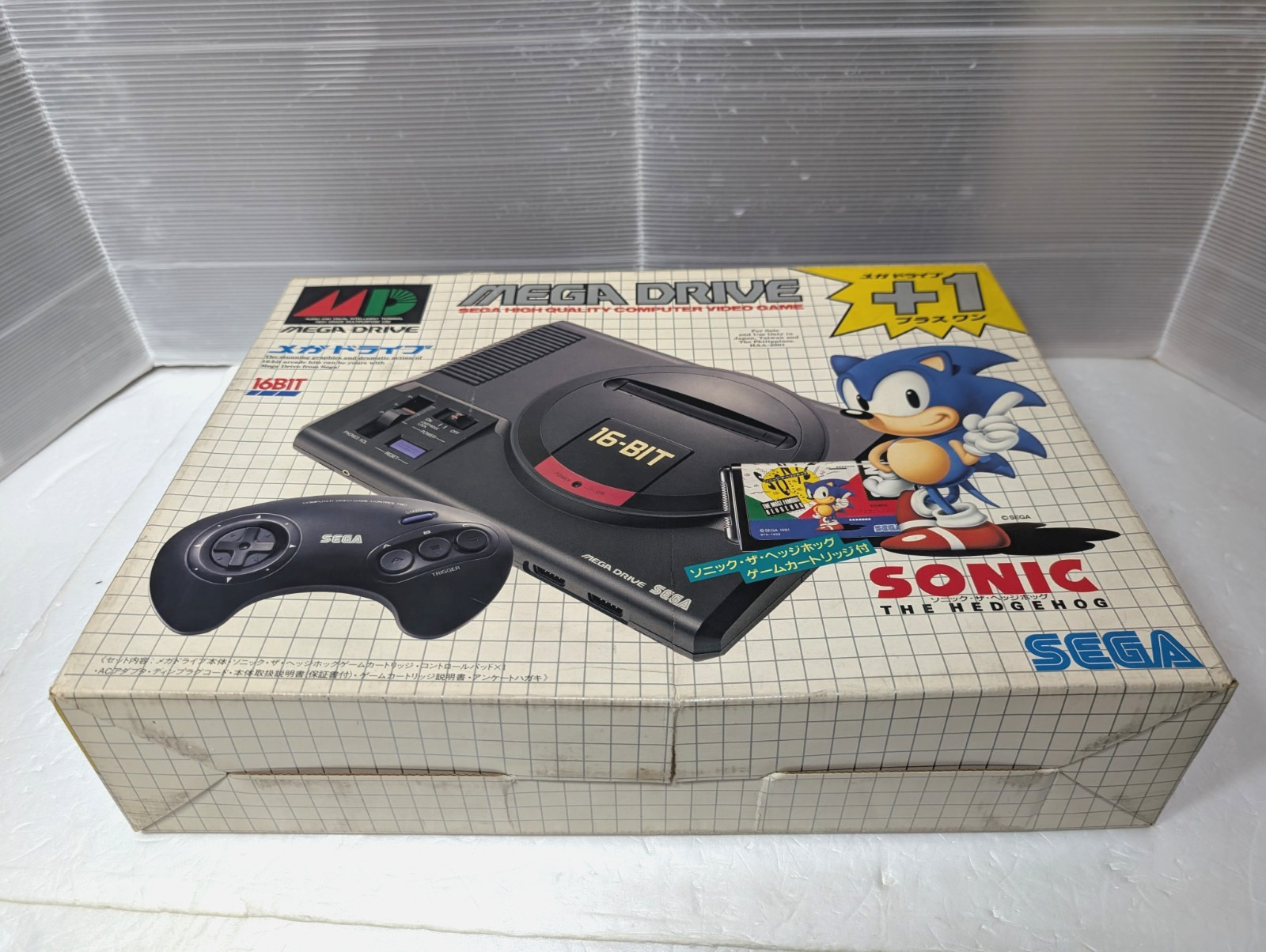 SEGA Mega Drive 16BIT Console Sonic Japan Box