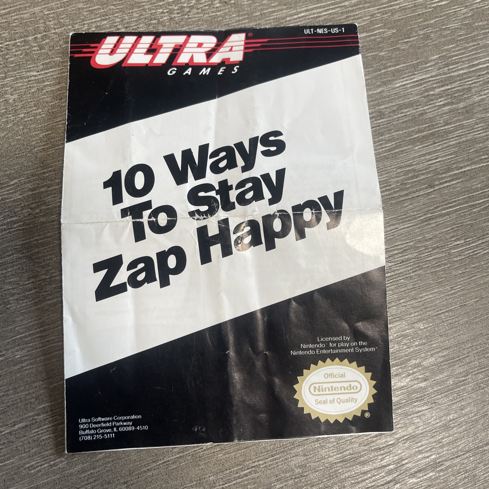 NINTENDO Fold Out 10 WAYS TO STAY ZAP HAPPY Ultra Video Game insert Promo Poster