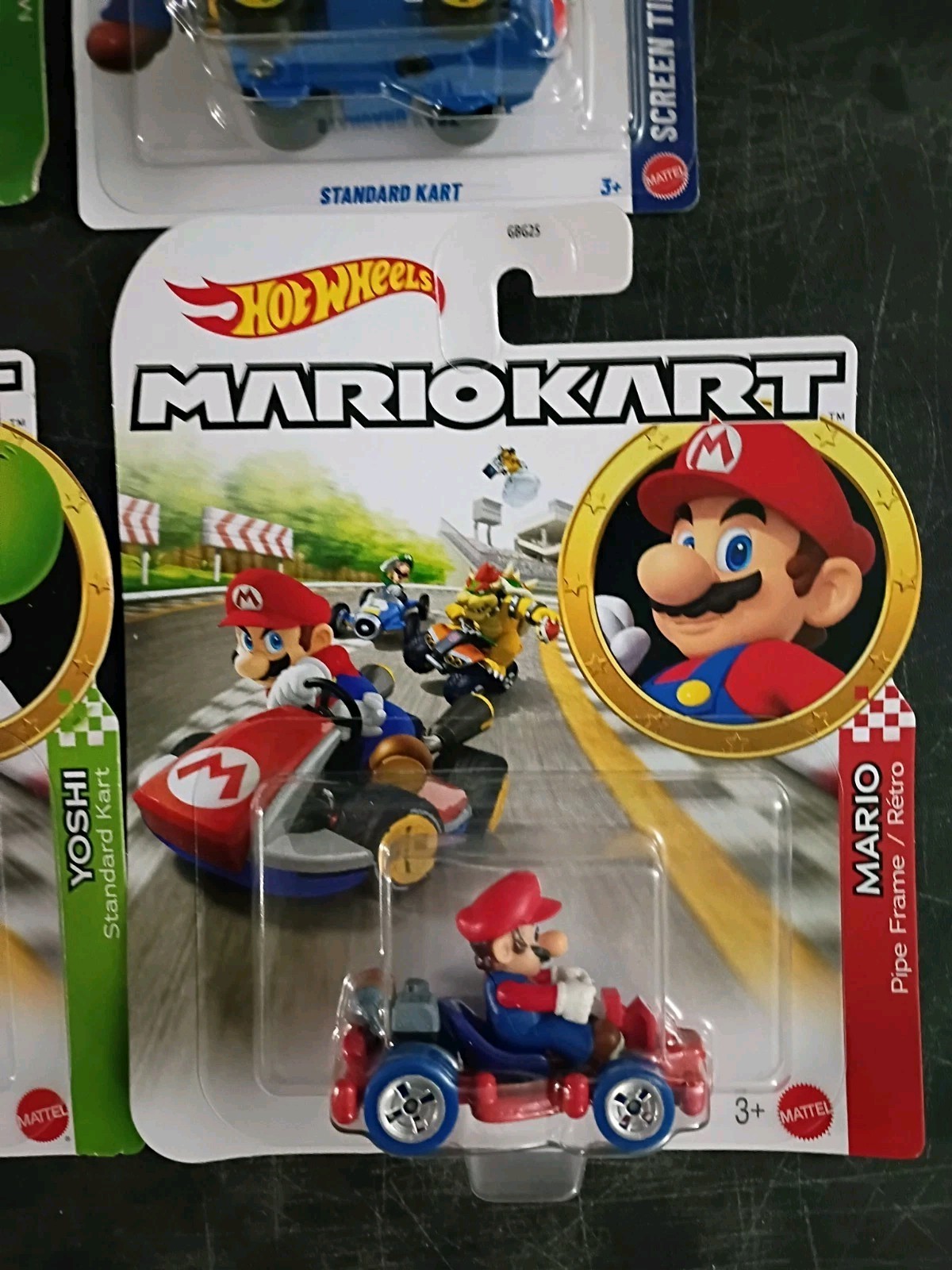 8-PK SUPER MARIO KART Hot Wheels Lot Movie Plumber Van Yoshi Peach Luigi Toad