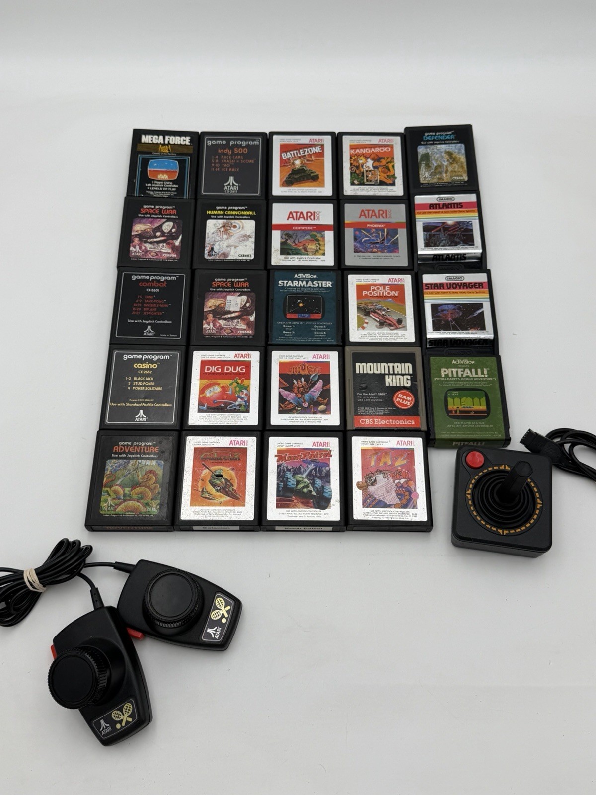 Huge Lot Vintage Atari 2600 Games | 24 Games | Controller | Paddles – See Pics!!