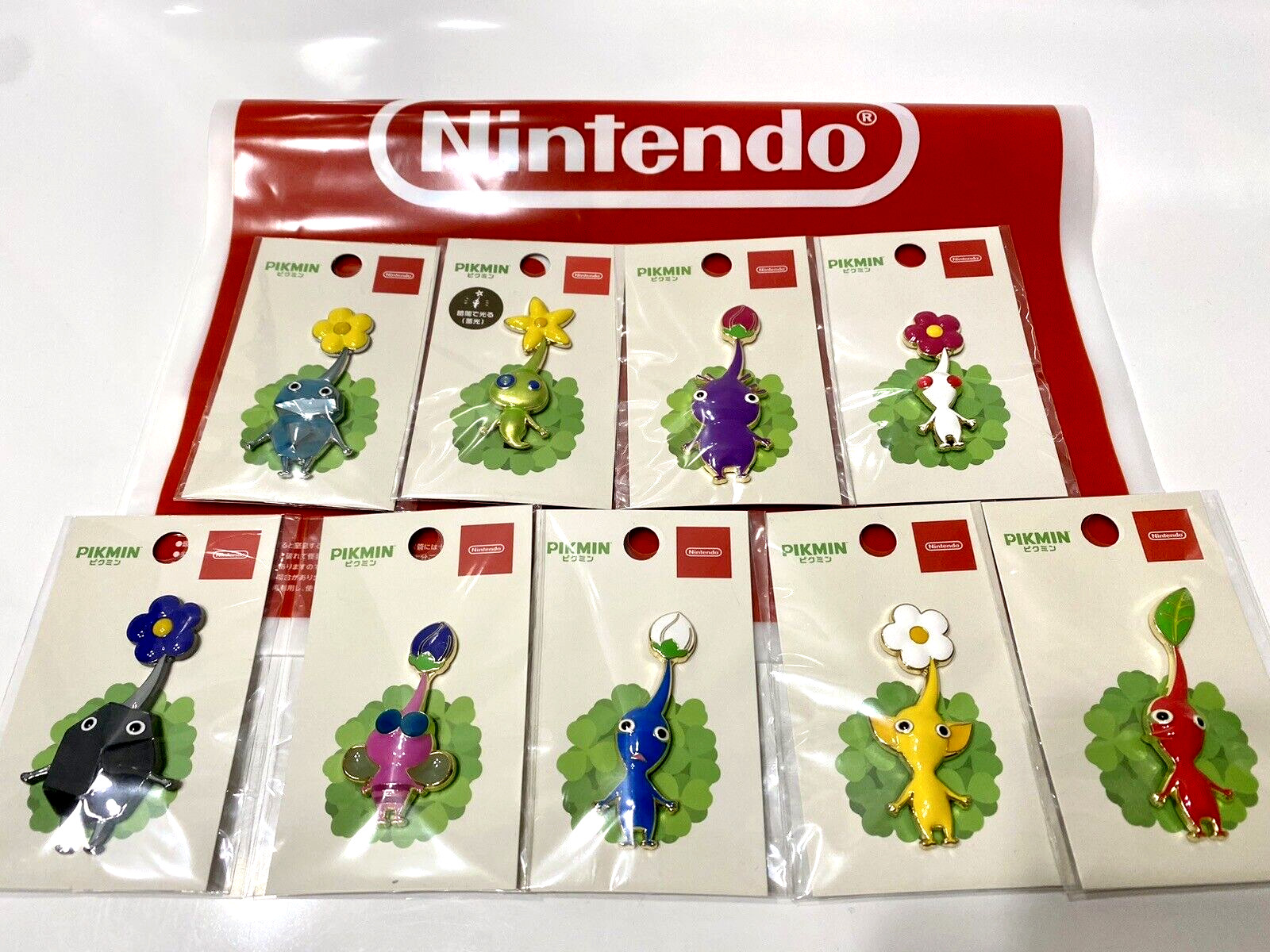 PIKMIN Pin Badge 9 Complete Set Incl Glow & Ice Pikmin Nintendo Tokyo 2023 NEW