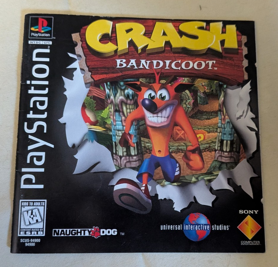 Crash Bandicoot PS1 Black Label CIB Complete Tested Authentic Original