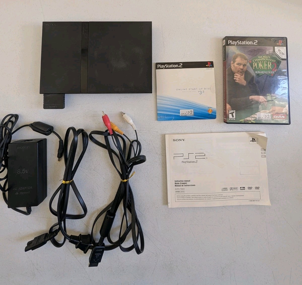 Sony PlayStation 2 PS2 Slim SCPH-70001 Console OEM Bundle Tested Works