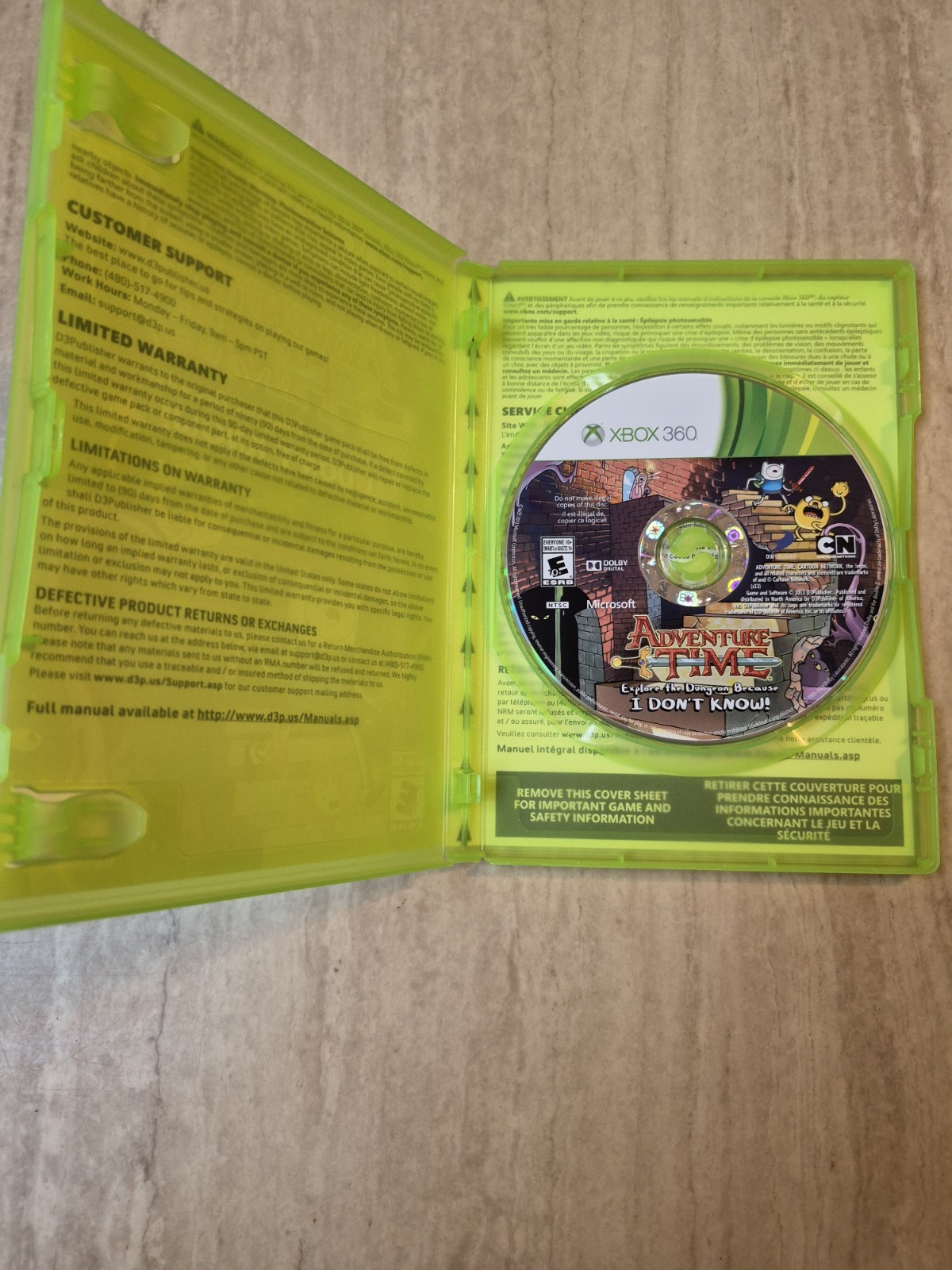 Adventure Time Explore the Dungeon Because I Don’t Know Xbox 360 Complete CIB