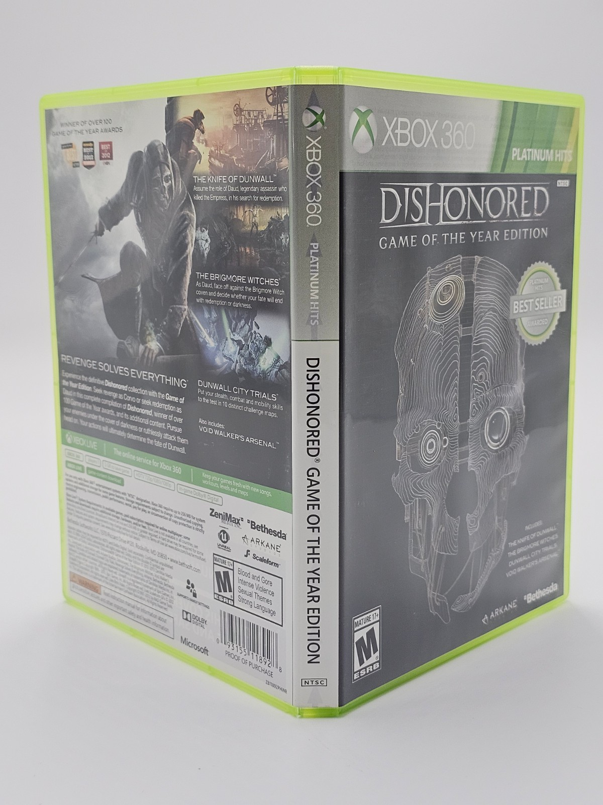 Microsoft Xbox 360 Dishonored Disc + Case Cleaned & Tested